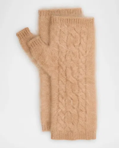 Sofia Cashmere Cashmere Cable-knit Arm Warmers In 251cam