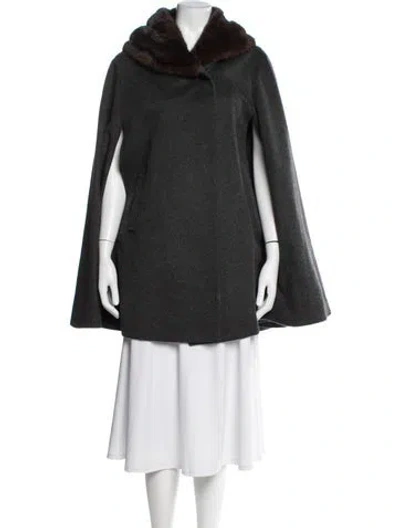 Pre-owned Sofia Cashmere Cashmere Cape In Grey