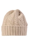 Sofia Cashmere Cashmere Chunky Cable Knit Beanie In Oatmeal