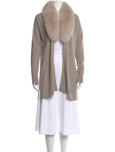 Pre-owned Sofia Cashmere Cashmere Cowl Neck Sweater In Neutral