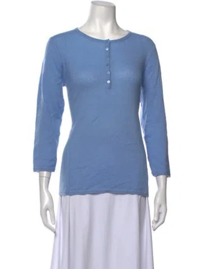 Pre-owned Sofia Cashmere Cashmere Crew Neck Sweater In Blue