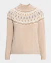 Sofia Cashmere Cashmere Diamond Fair Isle Sweater In Brown