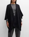 Sofia Cashmere Cashmere Double Knit Cape In 613 Dred