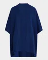 Sofia Cashmere Cashmere Double Knit Cape In Blue