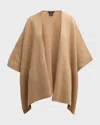 Sofia Cashmere Cashmere Double Knit Cape In Brown