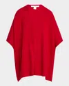 Sofia Cashmere Cashmere Double Knit Cape In Red