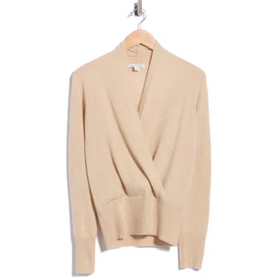 Sofia Cashmere Cashmere Faux Wrap Sweater In Brown