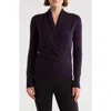 Sofia Cashmere Cashmere Faux Wrap Sweater In Currant