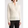Sofia Cashmere Cashmere Faux Wrap Sweater In Ivory