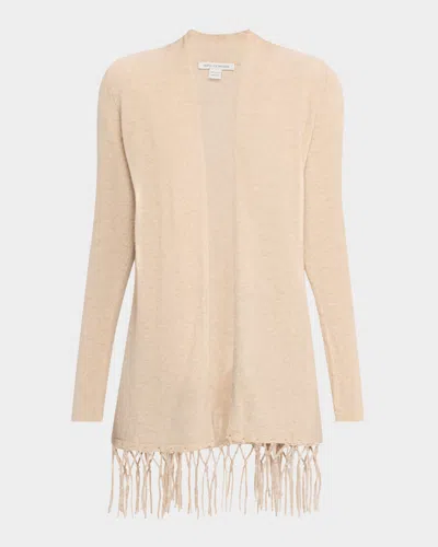 Sofia Cashmere Cashmere Fringe Cardigan In Neutral