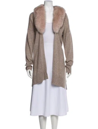 Pre-owned Sofia Cashmere Cashmere Fur Jacket W/ Tags In Neutral