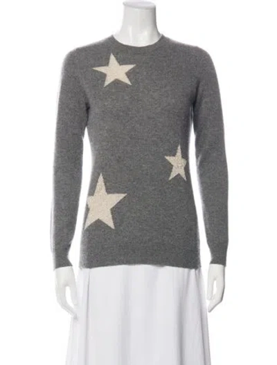 Pre-owned Sofia Cashmere Cashmere Graphic Print Sweater In Grey