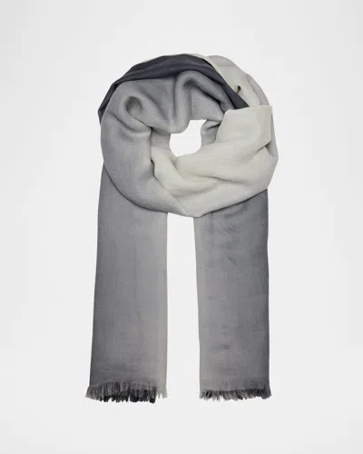 Sofia Cashmere Cashmere Ombre Scarf In Black White