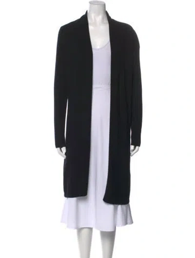 Pre-owned Sofia Cashmere Cashmere Open Front Sweater In Black