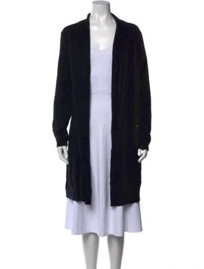 Pre-owned Sofia Cashmere Cashmere Open Front Sweater In Black