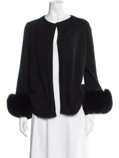 Pre-owned Sofia Cashmere Cashmere Open Front Sweater In Black