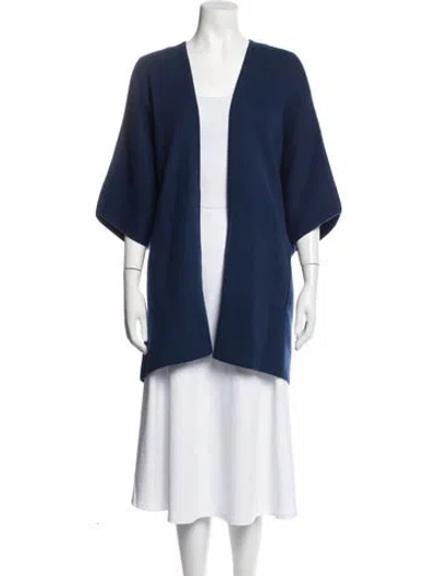 Pre-owned Sofia Cashmere Cashmere Open Front Sweater In Blue