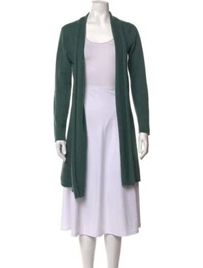 Pre-owned Sofia Cashmere Cashmere Open Front Sweater In Green