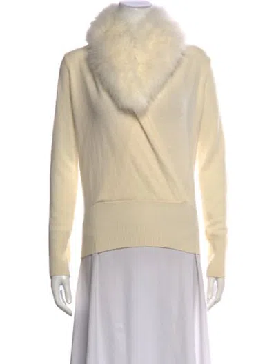 Pre-owned Sofia Cashmere Cashmere Open Front Sweater In Neutrals