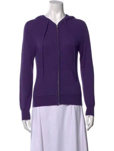 Pre-owned Sofia Cashmere Cashmere Open Front Sweater In Purple