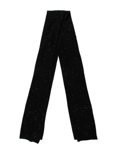 Pre-owned Sofia Cashmere Cashmere Patterned Scarf In Black