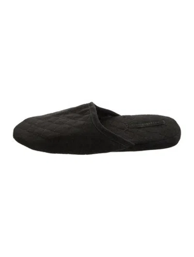 Pre-owned Sofia Cashmere Cashmere Patterned Slippers In Black
