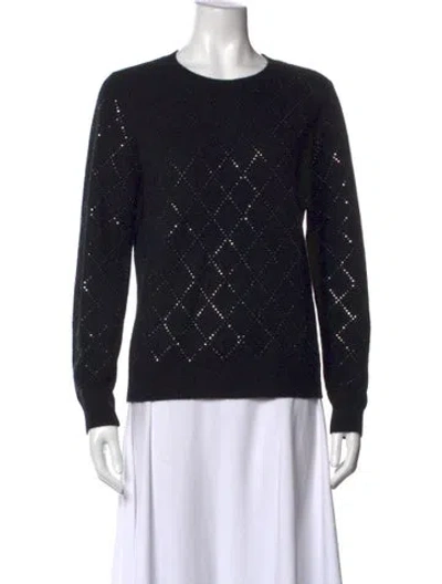 Pre-owned Sofia Cashmere Cashmere Patterned Sweater In Black
