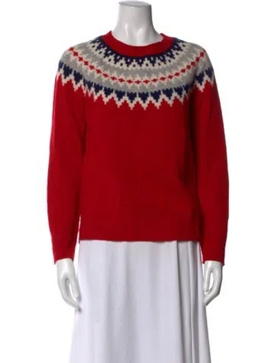 Pre-owned Sofia Cashmere Cashmere Patterned Sweater In Red