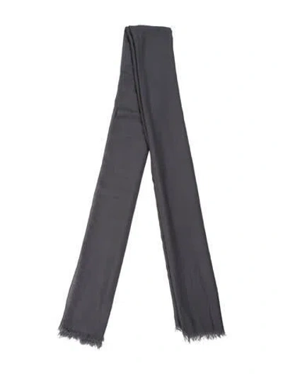 Pre-owned Sofia Cashmere Cashmere Printed Scarf In Grey