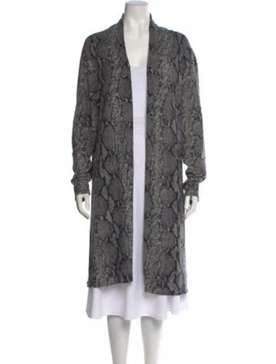 Pre-owned Sofia Cashmere Cashmere Printed Sweater In Gray