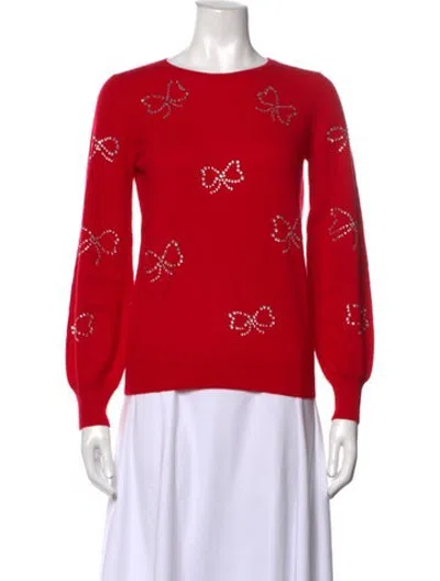 Pre-owned Sofia Cashmere Cashmere Printed Sweater In Red