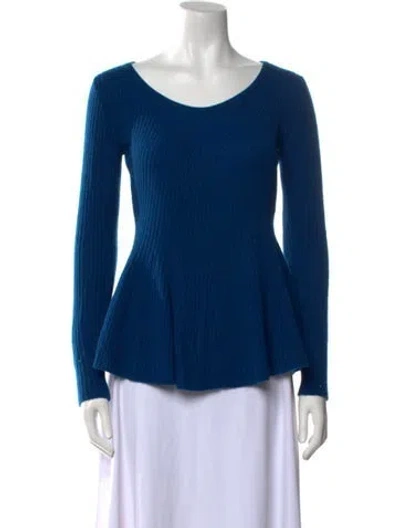 Pre-owned Sofia Cashmere Cashmere Scoop Neck Sweater In Blue