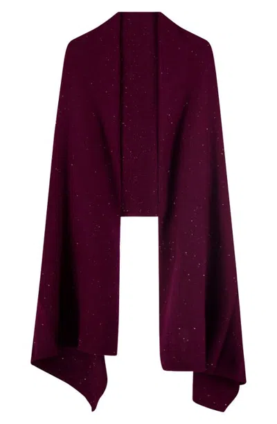 Sofia Cashmere Cashmere Sequin Wrap In Bordeaux