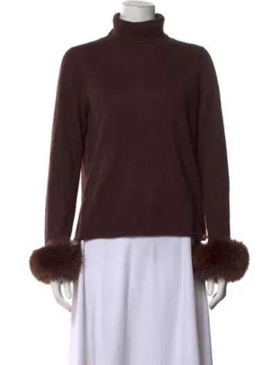 Pre-owned Sofia Cashmere Cashmere Turtleneck Sweater In Brown