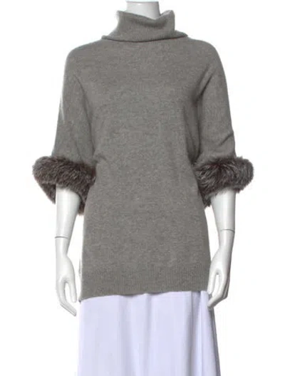 Pre-owned Sofia Cashmere Cashmere Turtleneck Sweater In Grey
