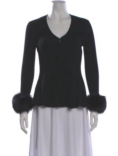 Pre-owned Sofia Cashmere Cashmere V-neck Sweater In Gray