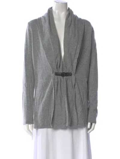 Pre-owned Sofia Cashmere Cashmere V-neck Sweater In Gray