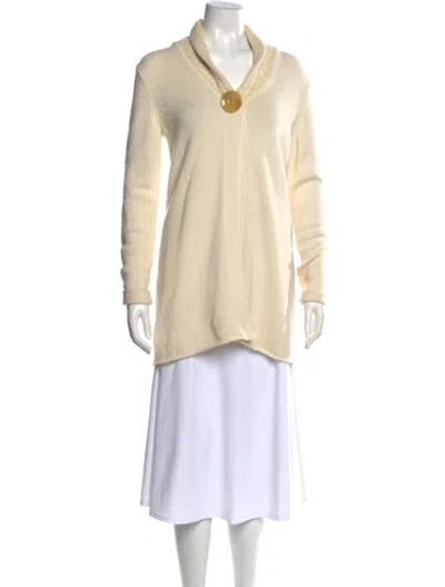 Pre-owned Sofia Cashmere Cashmere V-neck Sweater In Neutral