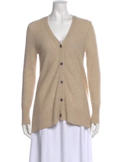 Pre-owned Sofia Cashmere Cashmere V-neck Sweater In Neutral