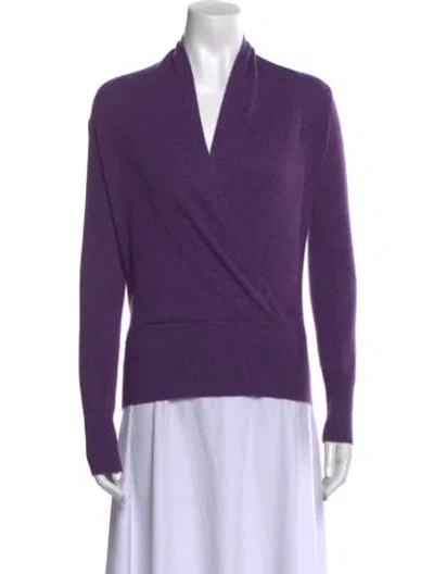 Pre-owned Sofia Cashmere Cashmere V-neck Sweater In Purple