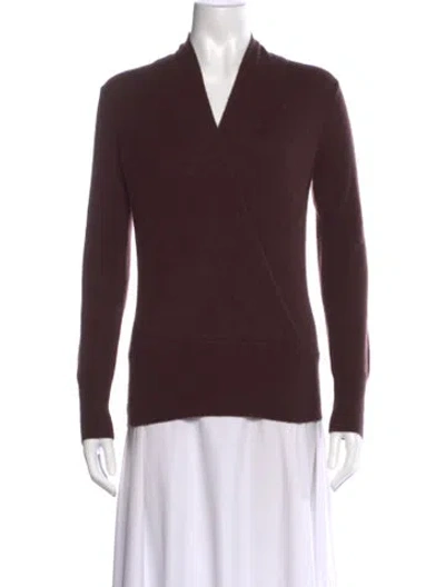 Pre-owned Sofia Cashmere Cashmere V-neck Sweater W/ Tags In Brown