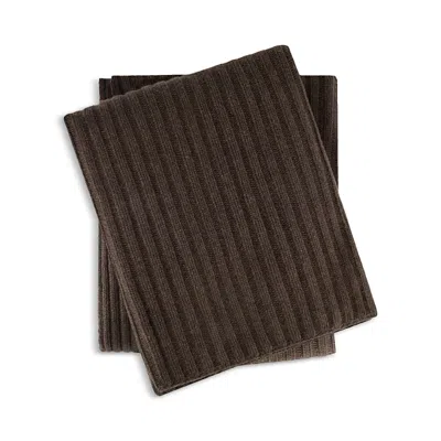 Sofia Cashmere Chunky Ribbed Cashmere Throw Blanket In Brown