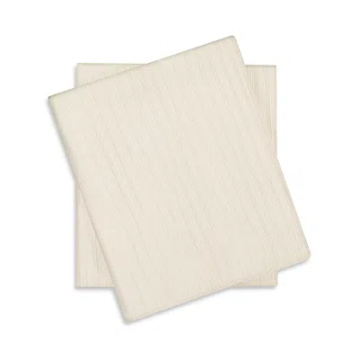 Sofia Cashmere Chunky Ribbed Cashmere Throw Blanket In Ivory