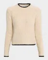 Sofia Cashmere Crewneck Boucle Knit Sweater In Neutral