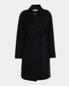 Sofia Cashmere Double-face Belted Wrap Coat In Black