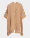 Sofia Cashmere Double-face Cashmere Cape In Brown