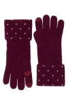 Sofia Cashmere Sofiacashmere Heat Set Cuffs Cashmere Glove In Red
