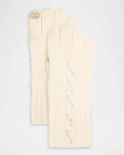 Sofia Cashmere Embellished Cashmere Touchscreen Gloves In 271ivr