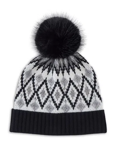 Sofia Cashmere Fair Isle & Pom Pom Knit Hat In Multi