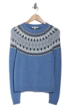 Sofia Cashmere Fair Isle Crewneck Sweater In Blue